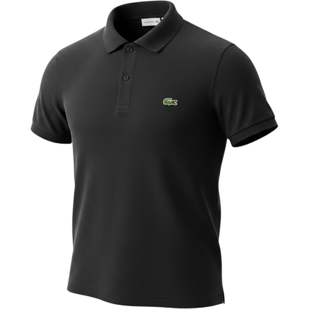 lacoste polo shirt short sleeve 2 button placket ribbed collar crocodile Sz 4